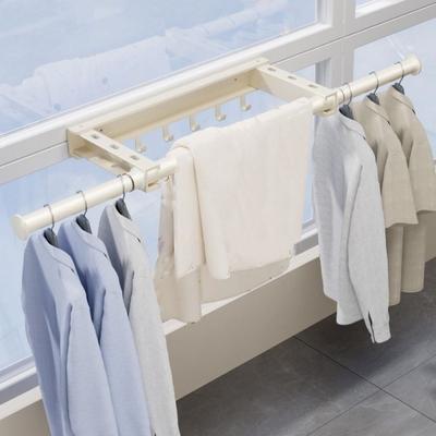 Телескопическая вешалка для одежды из углеродистой стали, настенная, без сверления, складная, ветрозащитная, для квартиры