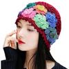 Cotton Crochet Beanie Hat With HollowOut Flower Design Summer Vacation Casual Skull Cap For Women Everyday Wear