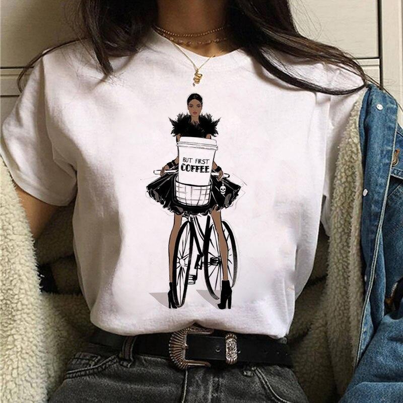 Summer Trend Letter Print Fashionable Loose Round Neck Pure Cotton Short Sleeved Top T-Shirts Women’s
