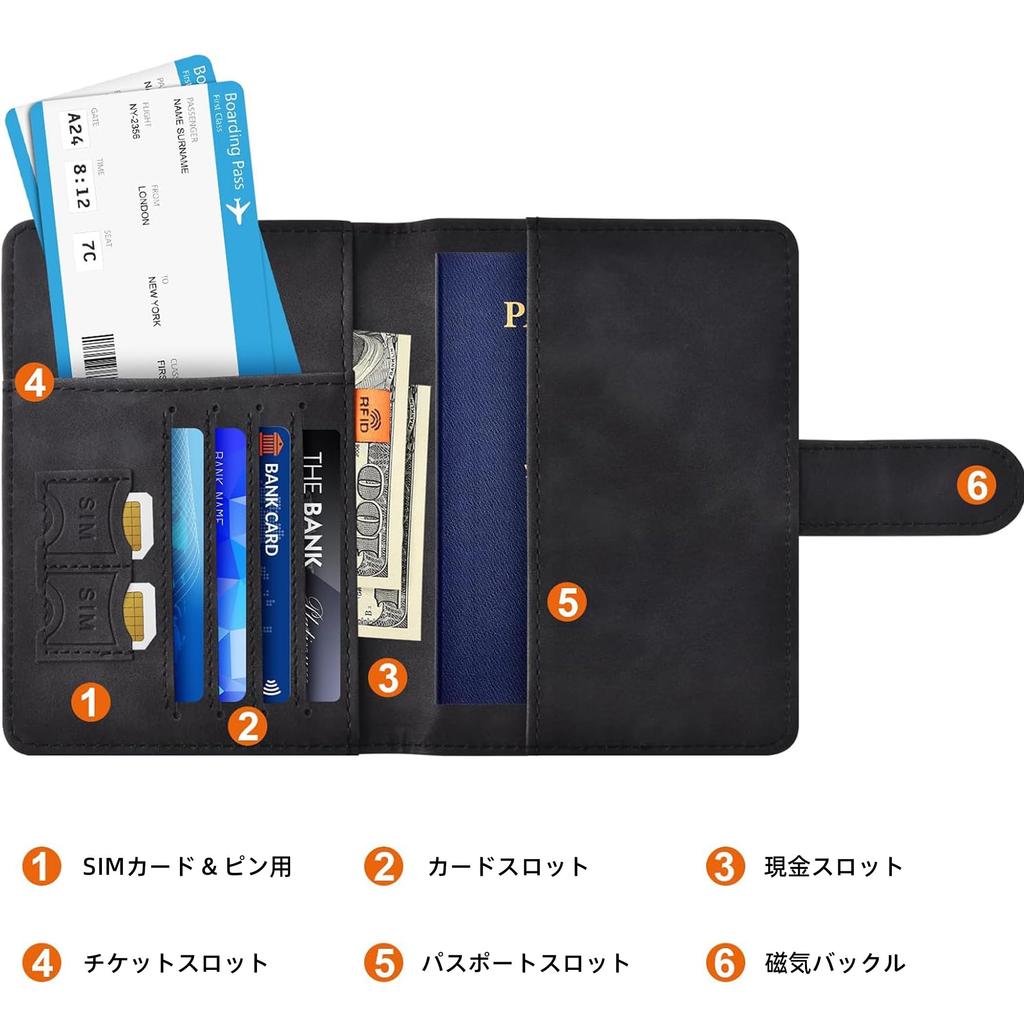 Хранение паспорта Обложка для паспорта Кармашек для карточки Этикетка Авиакомпания Чехол для паспорта [HunmLongra], Защита от считывания, RFID, Чемодан, Многофункциональный карман, Обложка,