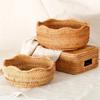 Handwoven Storage Basket Rattan Storage Tray Bread Fruit Breakfast Tea Picnic Cake Snacks Basket Rattan Kitchen Storage Basket