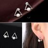 Anti-allergic Fashion Trendy Geometric Triangle Pearl Earrings for Women