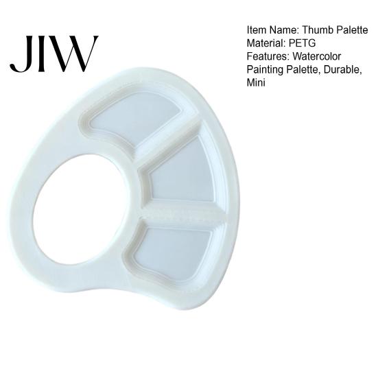 Thumb Palette for Artists Mini Paint Tray, with Hole, Lightweight Durable Professional Artist Supply Studio Use Mixing Watercolor Painting Palette,