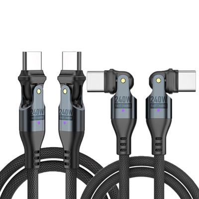 PD240W USB Type C на 1 м x 5 А Быстрая зарядка данных Совместимый с Android и другими устройствами Кабель, USB-C USB-C, Прямоугольный, Вращающийся на 180°, 2,