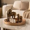 Unique Craft Gifts for Home 2Pcs/Set Mother And Child Horse Figurines, Resin Mare Foal Statue, Office Shelf Accents Rustic Sculptures Farmhouse