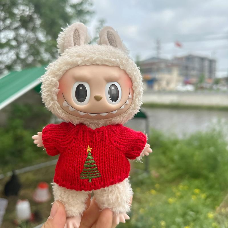 1 Set Outfit Accessories For Labubu Idol Dolls Sweater Pants Clothing Diy Kid Gift 17Cm Cute Mini Plush Doll'S Clothes