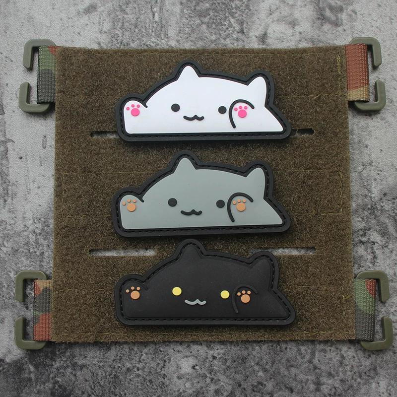 3D three-dimensional cute cat Velcro stamp PVC plastic armband bag sticker clap cat expression cat creative magic stamp