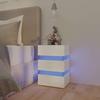 VidaXL LED Bedside Table Nightstand Bedside Cabinet Bed Cabinet Bedroom Home Interior White 326846.