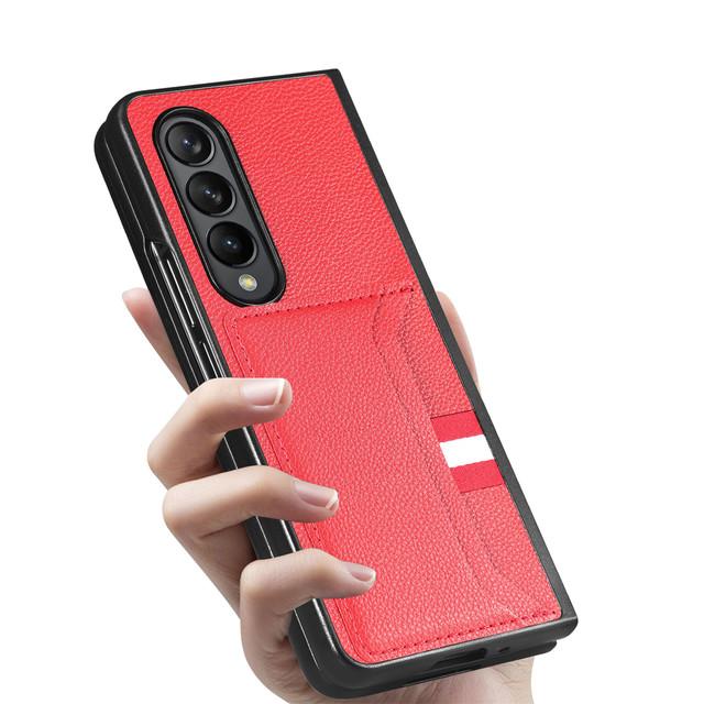 Кожаный деловой чехол с слотом для карт для Samsung Galaxy Z Fold 4 Fold3 Fold4 Fold2 Fold 3 2 5g Zfold4, матовая сумка для телефона