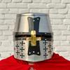 Knight Templar Crusader Helmet  Medieval Great Helm, Larp And Cosplay Helmet  Handmade Steel  Brass Best Gift For Him