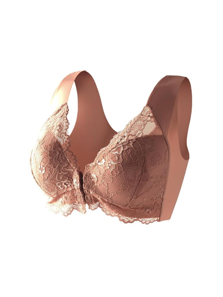 Кружевной бюстгальтер для кормления Shein с застежкой спереди - Поддерживающий, Фиксированные чашки, Собирающий дизайн