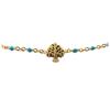 [R0229] - Golden Turquoise 'Tree of Life' Steel Designer Necklace - 10x8 Mm
