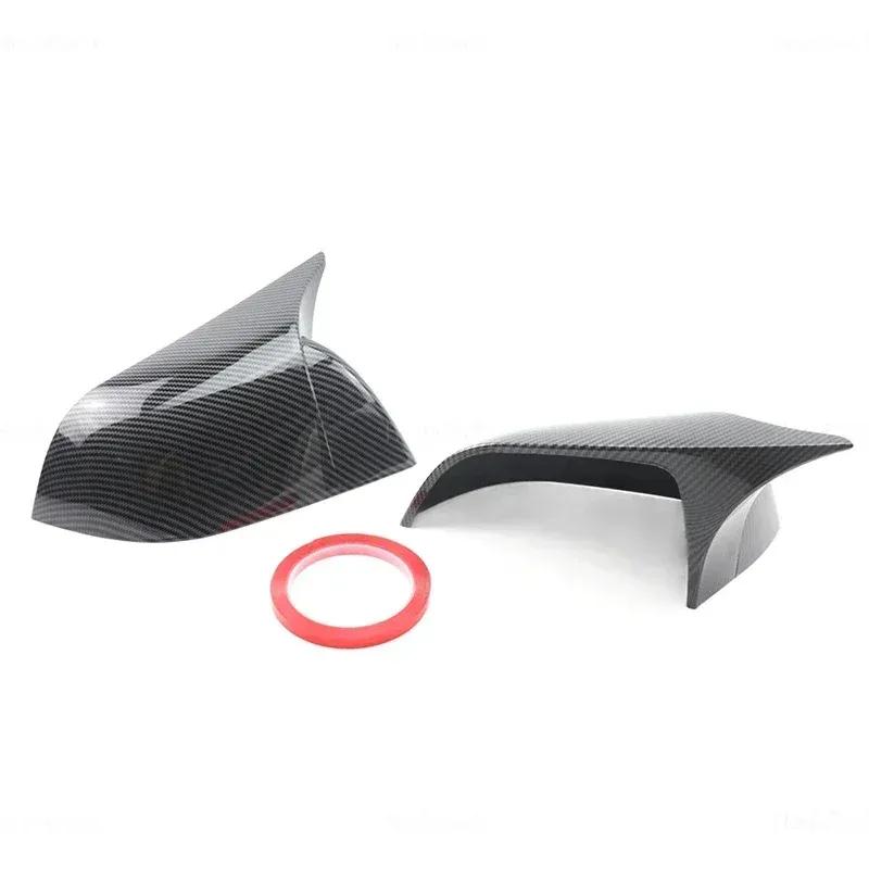 For Tesla Model 3 2017 2018 High quality ABS Carbon Fiber Horned Style Side Rear View Mirror Cover Cap