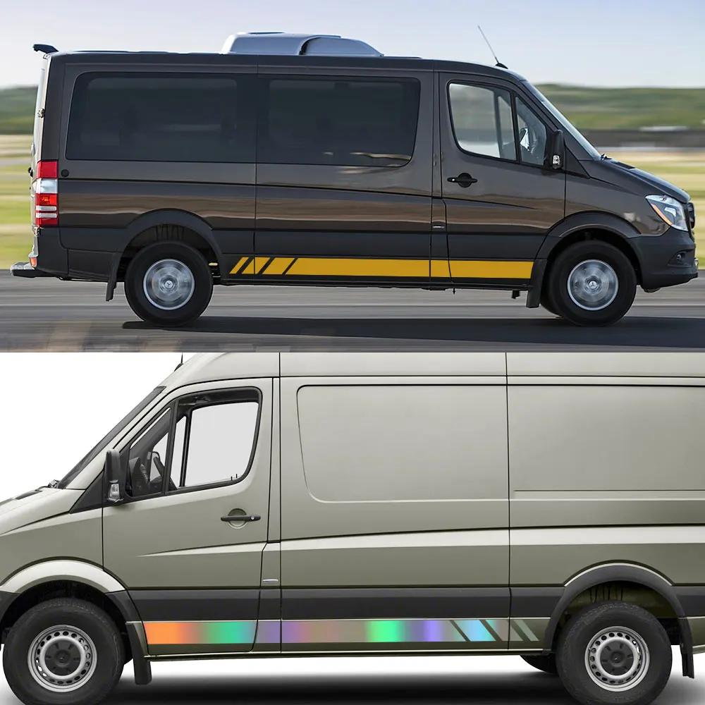 Автомобильные наклейки для Mercedes Benz Sprinter W903 W906 W907 Фургон Кемпер Боковая часть двери Автодом Полосы Виниловые наклейки Автоаксессуары