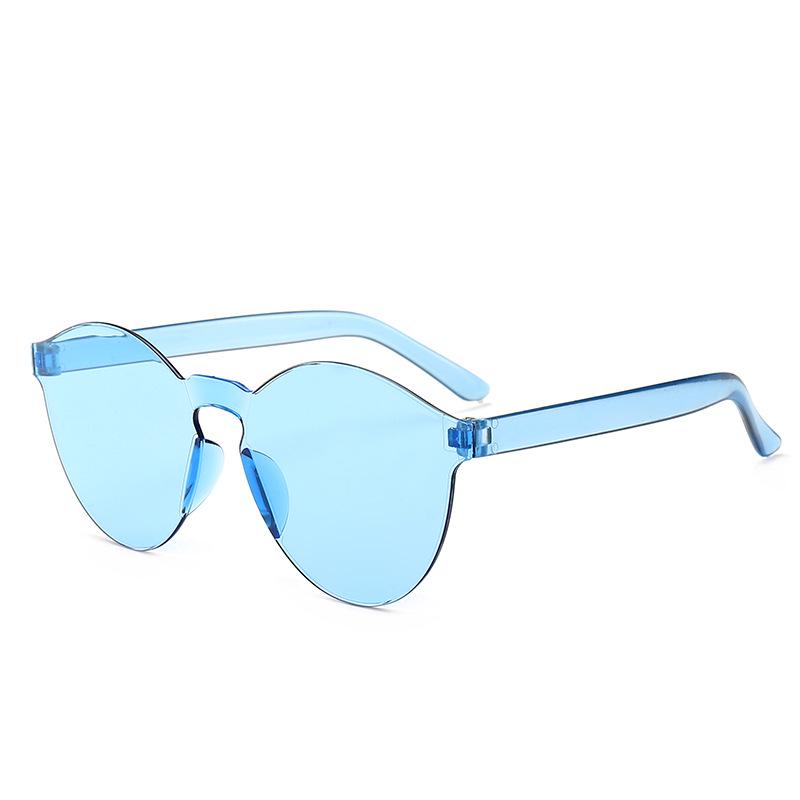 Модные женские солнцезащитные очки с кошачьими ушками, безрамные желе, прозрачные очки, универсальные очки в стиле ретро, ​​очки ярких цветов