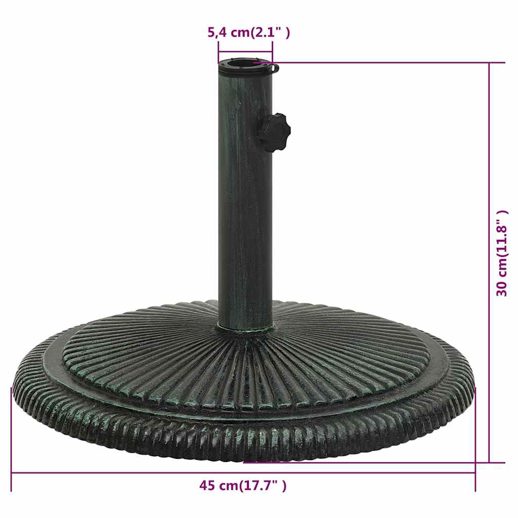 Vidaxl Podstawa Pod Parasol, Zielona, 45X45X30 Cm, Żeliwo