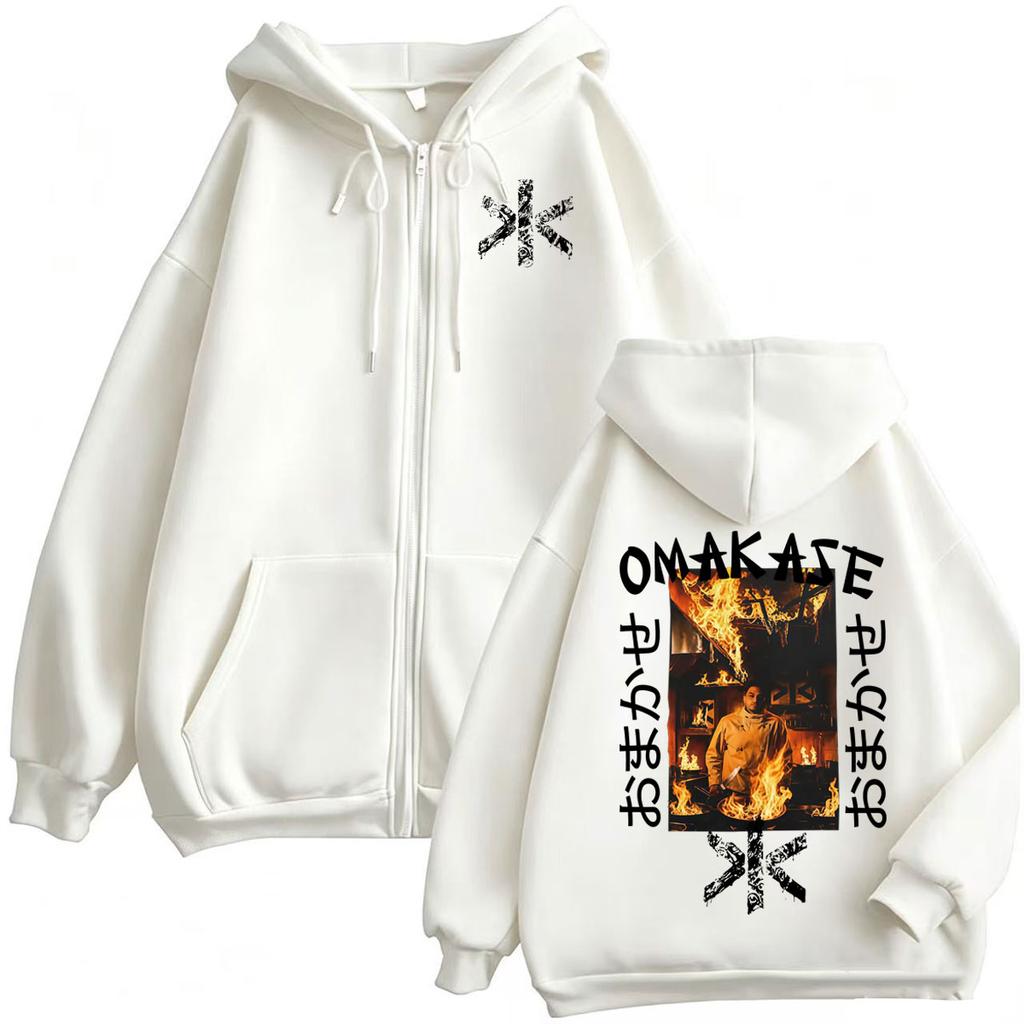 Omakase Alvaro Diaz Album Tour Zip Up Hoodies Men Women Fashion Hip Hop Sweatshirt Long Sleeve Zipper Pullover