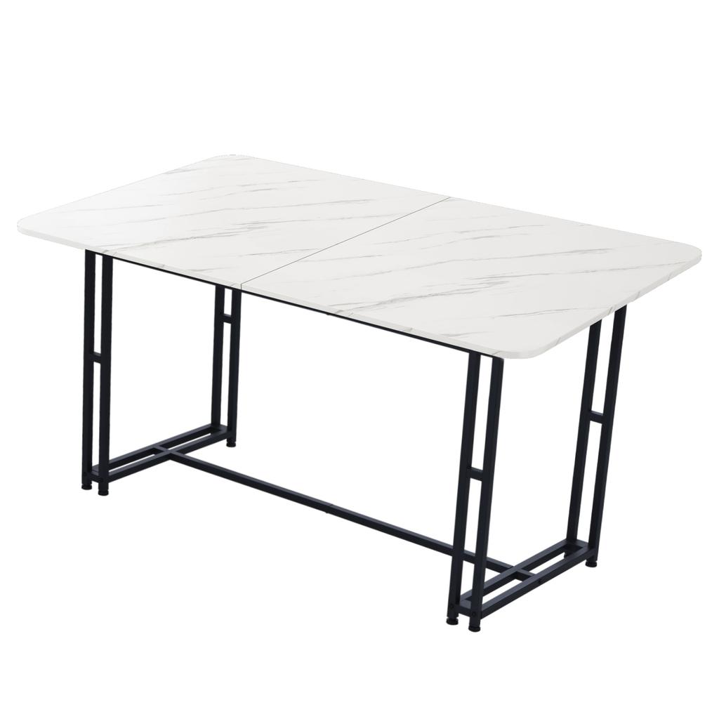 140x80cm Black Dining Table with 4 Chairs Set, Modern Kitchen Dining Table Set, Black Velvet Dining Chairs, Black Iron Leg Table