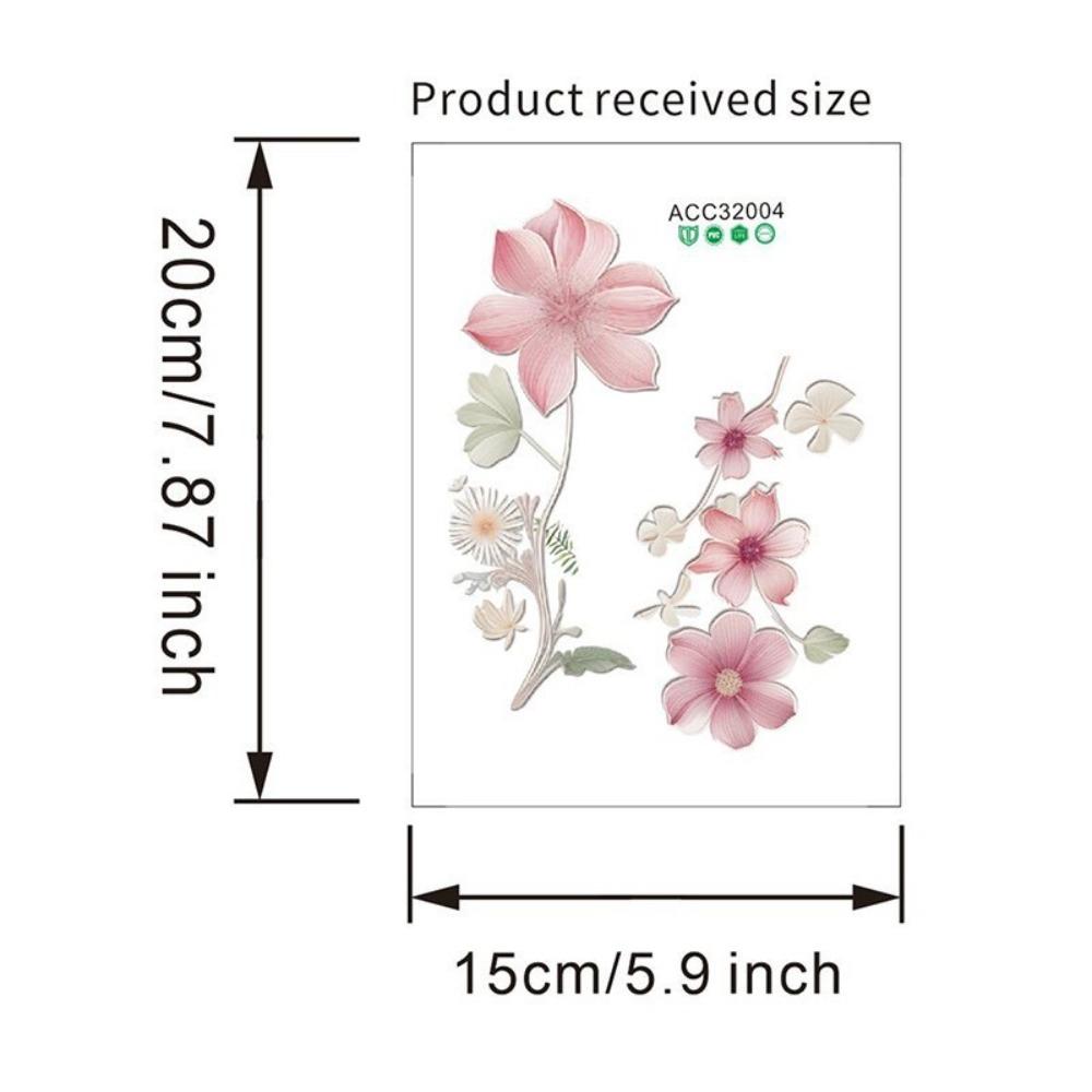 PVC Waterproof Sticker Beautiful Flowers Home Decoration Stickers  Bedroom Bathroom Living Room