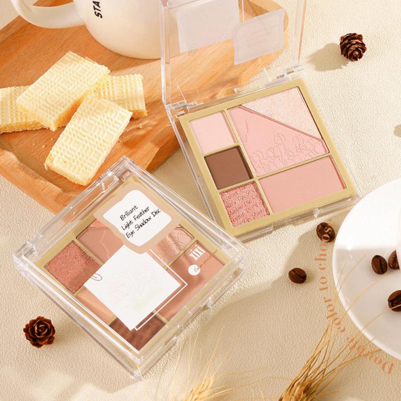 Xixi 6-в-1 Изысканный диск теней для век Curcuma Diary с перламутровым мерцанием, матовая водостойкая сексуальная палитра теней для век