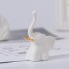 Elephant Statue Mini Ceramic Elephant Figurine Small Shelf Tabletop Centerpiece for Living Room Bedroom Home Decor