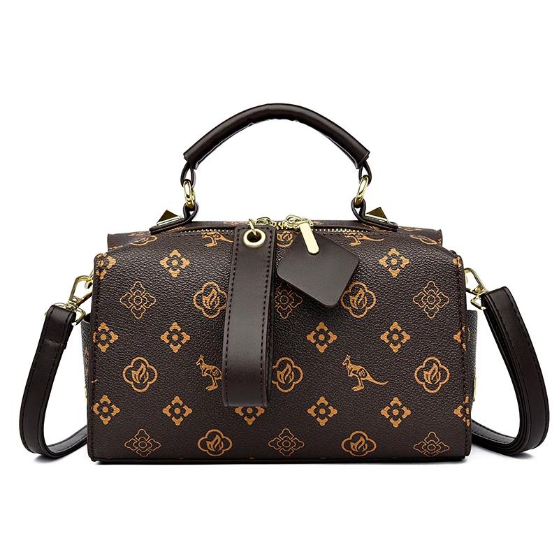 Женская роскошная сумка-подушка Boston с большим объемом и принтом в стиле ретро, сумка-тоут через плечо