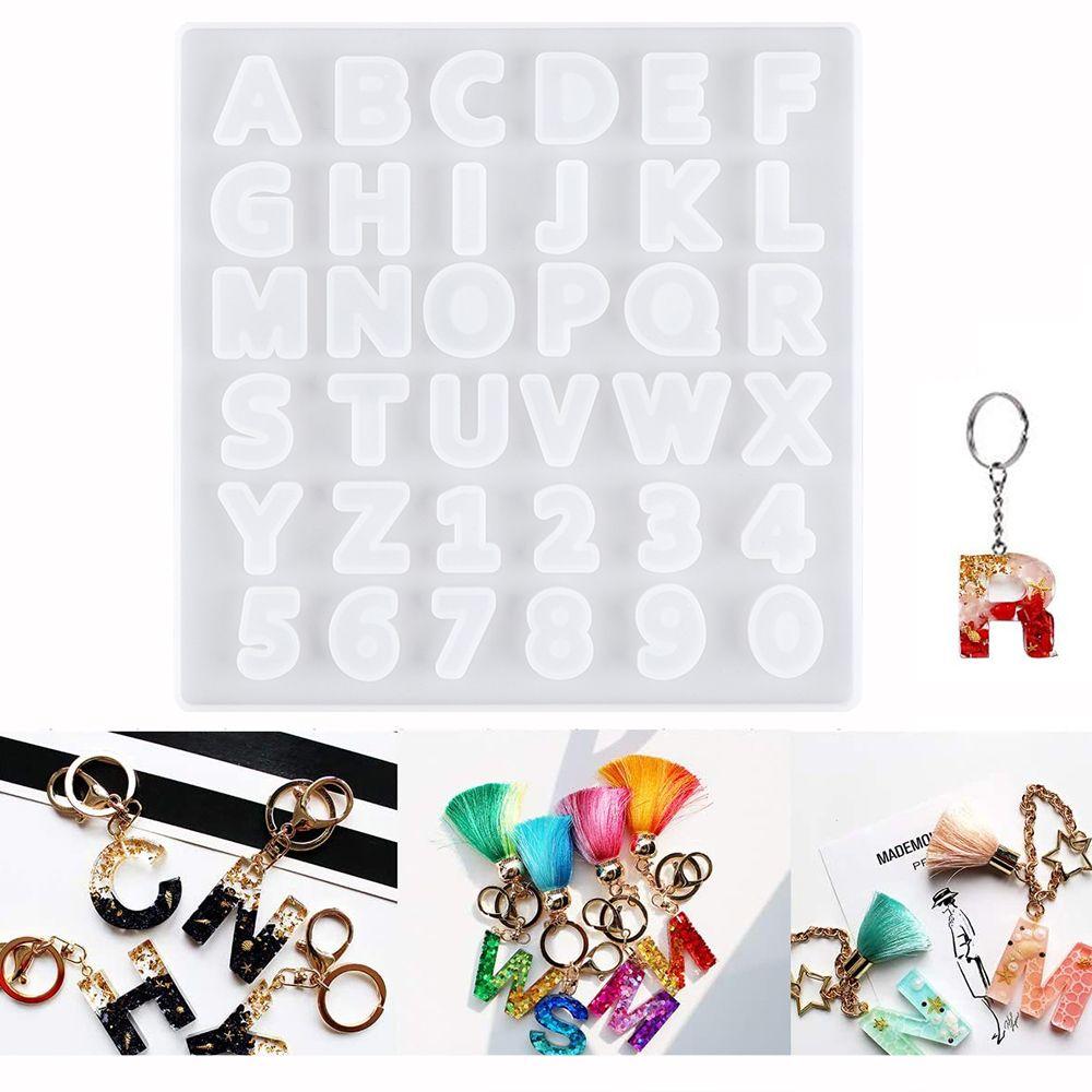 Pendant Handmade Epoxy Silica Gel Resin Mould Alphabet Number Silicone Molds DIY Crafts