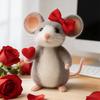 День Святого Валентина Фетровая Мышь Украшение Ручная Работа Держит Розу Сердце Подарочная Коробка Бант Галстук-бабочка Мыши Украшение Свадебная Годовщина Романтический Подарок