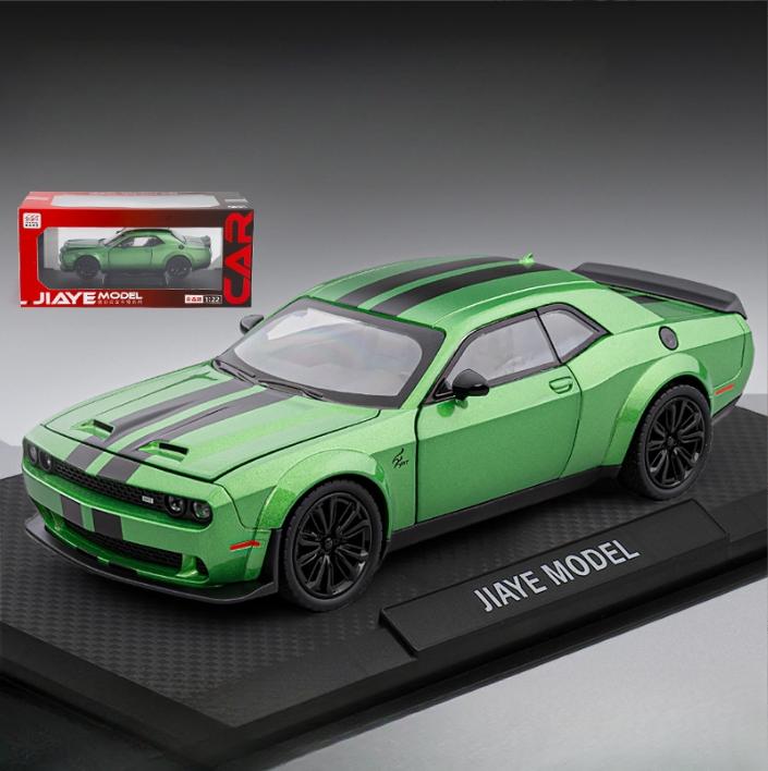 1:24 Dodge Challenger SRT Hellcat Alloy Car Model Diecasts Metal Sports Car Vehicles Model Simulation Sound Light Kids Toys Gift