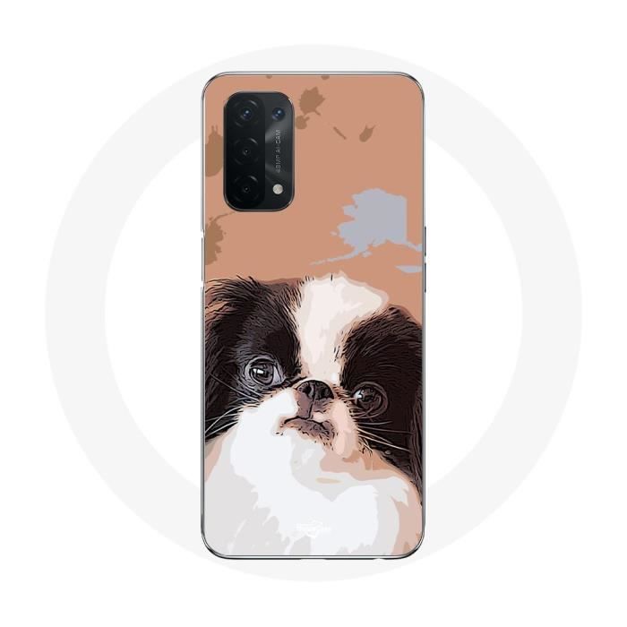 Чехол для Oppo A74 Японский спаниель черно-белой породы собак