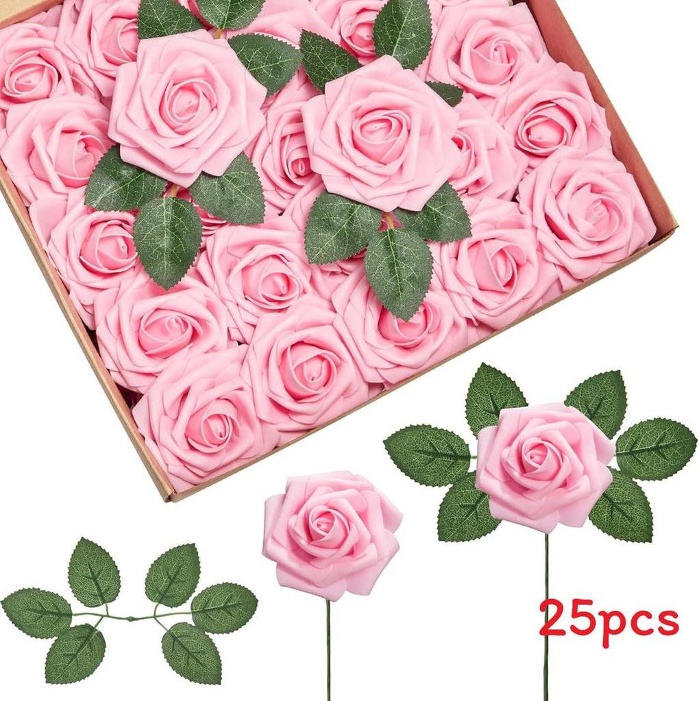 Foam Rose Flower Wedding Centerpiece Accessories With Stem For Home And Outdoor Decor