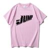 Черная и розовая футболка с одинарным принтом Jump, корейская мода, футболки для женской группы, унисекс, уличная одежда, повседневные свободные футболки с коротким рукавом