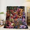 Fnaf Character Collage Blanket Flannel Blanket for bed, sofa, Camping, Hiking, Picnic Essentials, gift for family Fan gifts