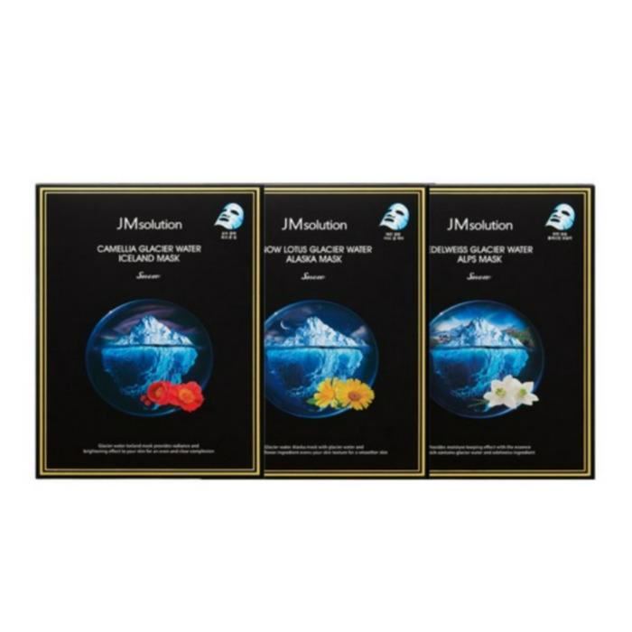 JMSOLUTION Glacier Water Mask 3-Type Set, 30 Ml × 30 Sheets (3 Kinds × 10 Sheets)