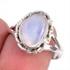 Natural Rainbow Moonstone Gemstone Handmade 925 Solid Silver Gift Ring S.8 J1F10
