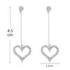 Exquisite Korean Simplicity Jewelry Gift Women's Fashion Temperament Crystal Long Tassel Heart Earrings
