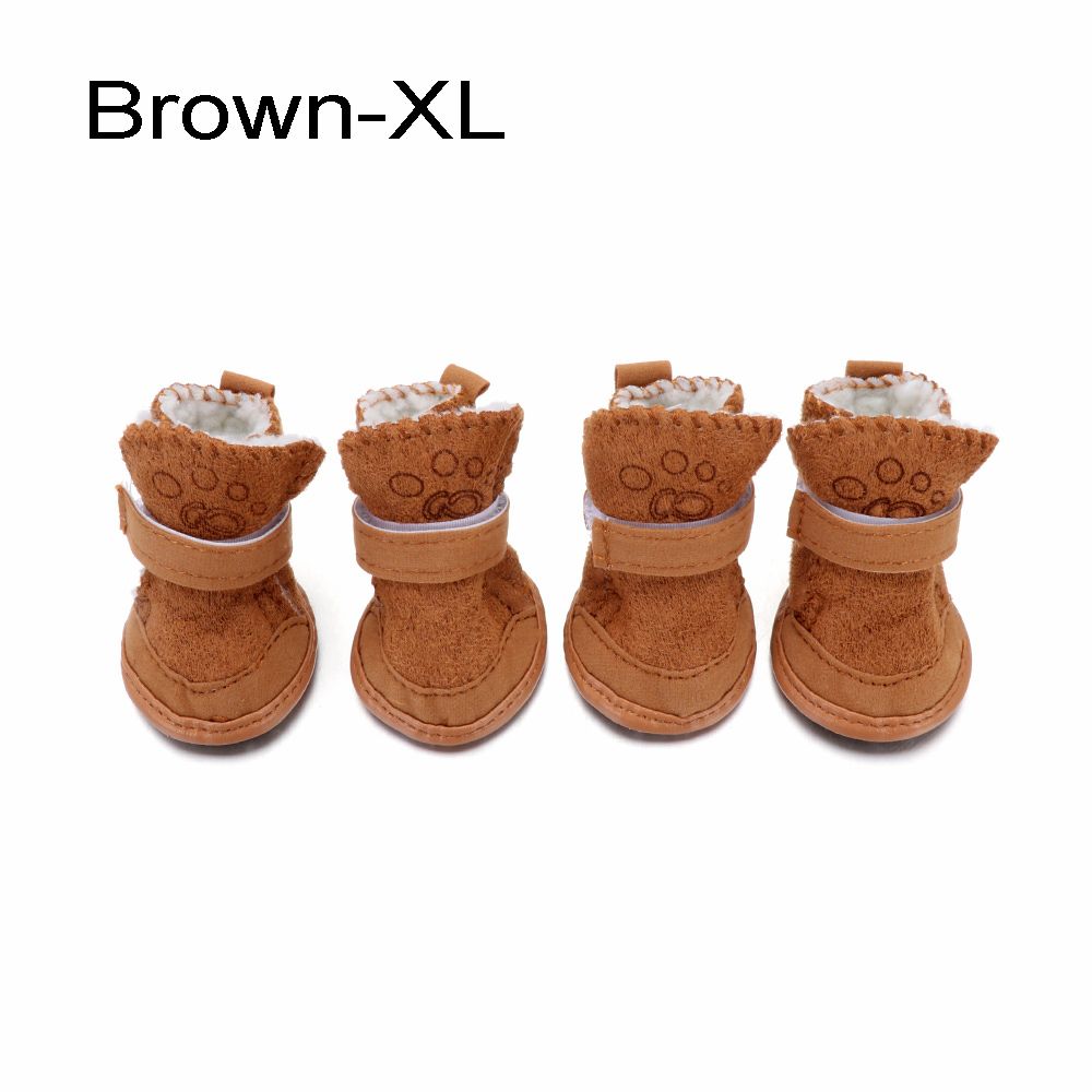 4 шт./компл. Защитные товары для питомцев Хлопковые ботинки Теплая обувь для собак Ботинки для щенков Зимняя обувь для питомцев Нескользящие