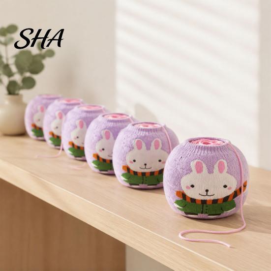 Handmade Craft Gift Yarn Ball Storage Sleeve, Cartoon Rabbit Design, Reusable Soft Fabric Travel Knitting Organizer Crochet Thread Holder, Dust Proof