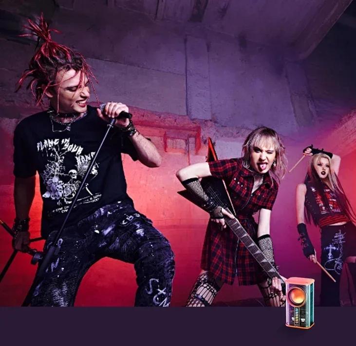 Transparent Cyberpunk Wireless Bluetooth Speaker Sound Light Rhythm Subwoofer TWS Stereo Music Center Hands-free Call