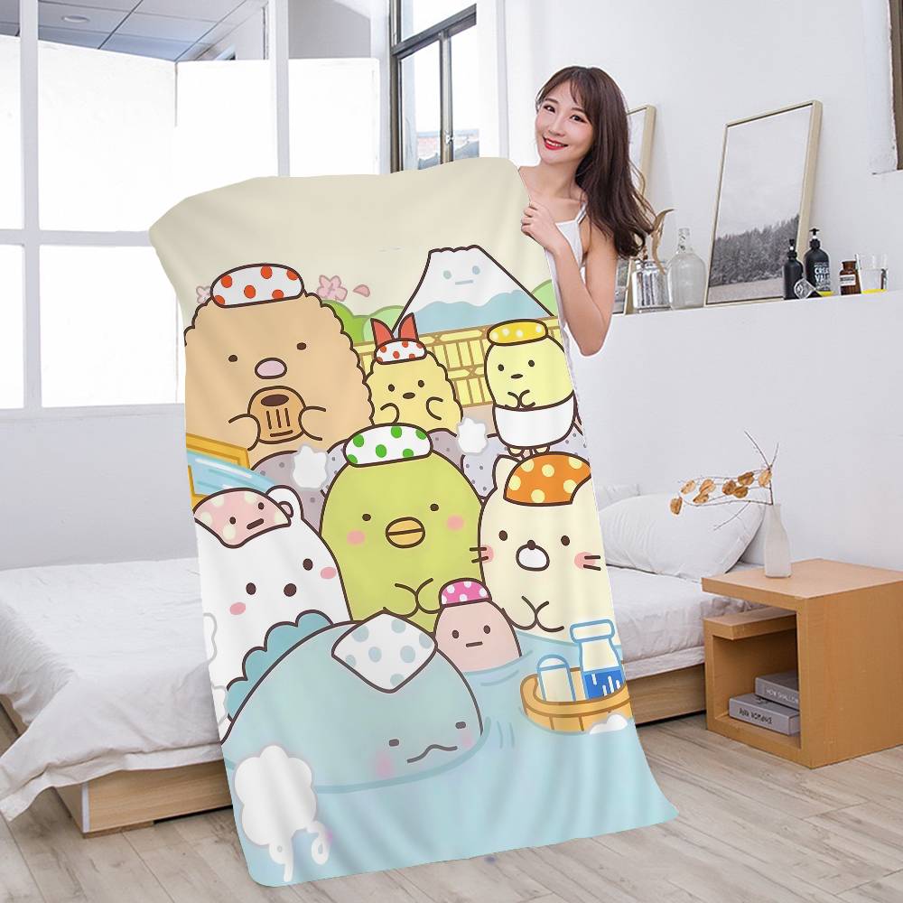 Япония Аниме Sumikko Gurashi Полотенце для ванны Микрофибра Мягкое Впитывающее Воздухопроницаемое Для Девочки Детей Декоративное Мультяшное Пляжное Полотенце