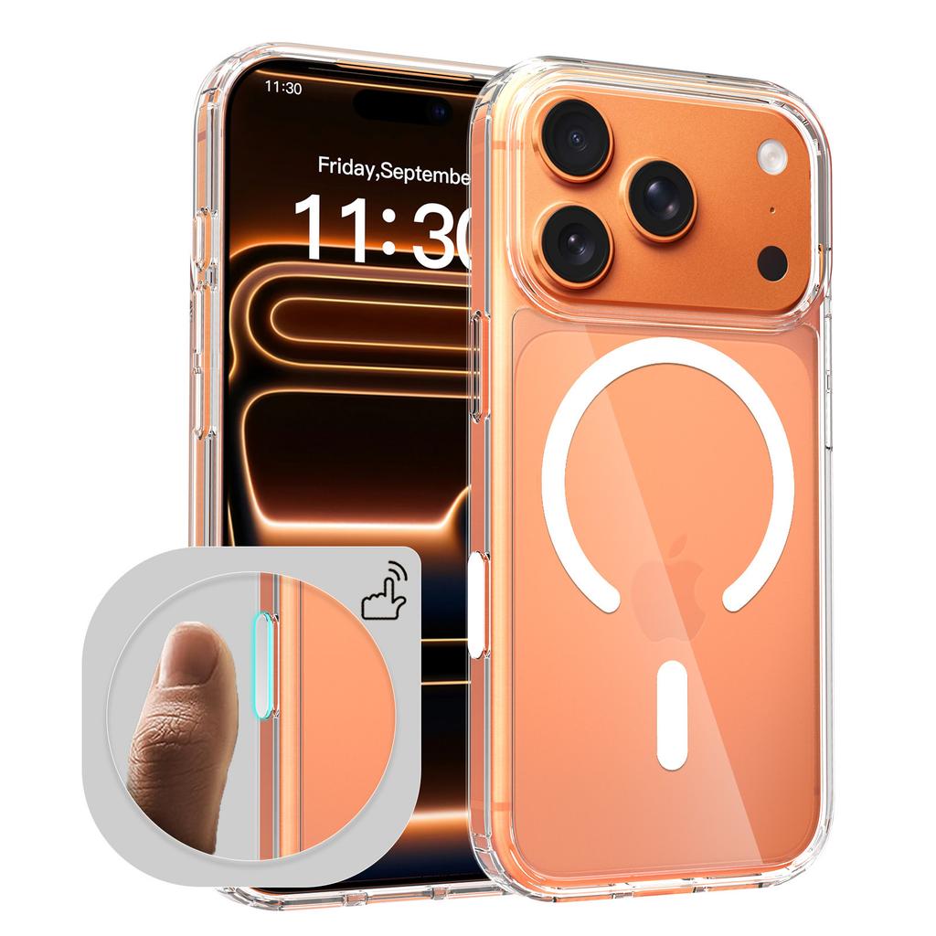 Применимо к Apple 18Promax прозрачный магнитный чехол для мобильного телефона iphone16plus всесторонний 17pm противоударный чехол