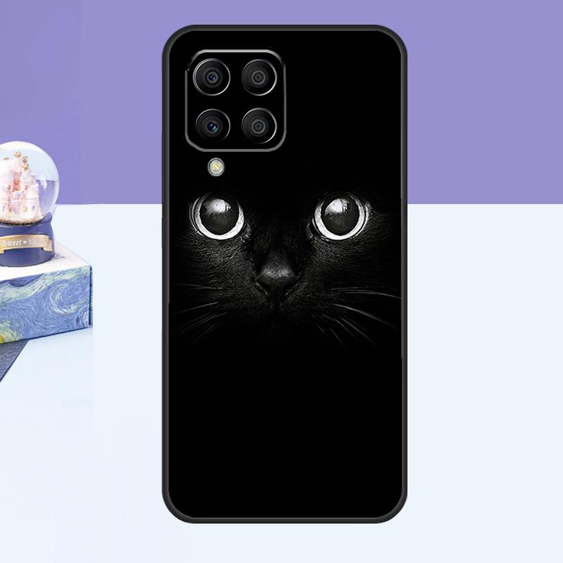Черный Кошачий Лицо Китти Чехол Для Samsung Galaxy M14 M54 M13 M23 M16 M11 M21 M31 M20 M34 M52 M32 M12 M36 M56 M15 M55