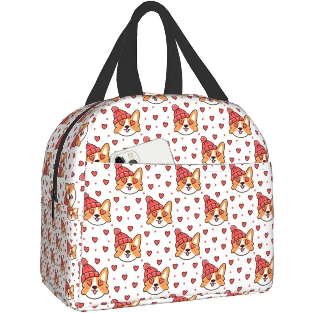 Ланч-бокс Вельш-корги, Ланч-бокс Бенто, Изолированные ланч-боксы, Многоразовая водонепроницаемая сумка для ланча для школы, офиса, пикника, походов, пляжа