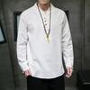 2025 Китайский стиль Мужские рубашки Модные V-образный вырез Длинные рукава Футболки Мужские Harajuku Рубашки Мужские японские кимоно Рубашки