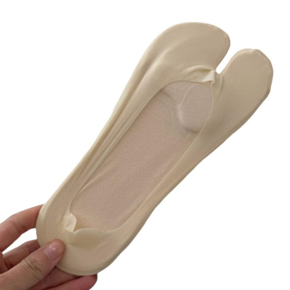 Cotton Two Finger Socks Solid Color Thin Breathable Socks Non-Slip Boat Socks  Low-Cut Footwear