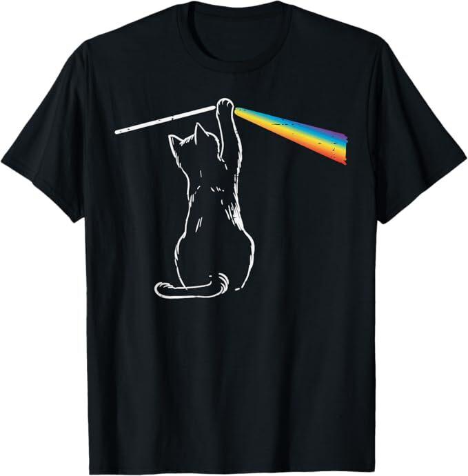 Cat Rainbow Light Cool Prism Science Spectral Men Women T-Shirt Mens Womens Tees Top