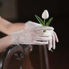 Wedding Date White Short Gloves Ladies Bride Accessories