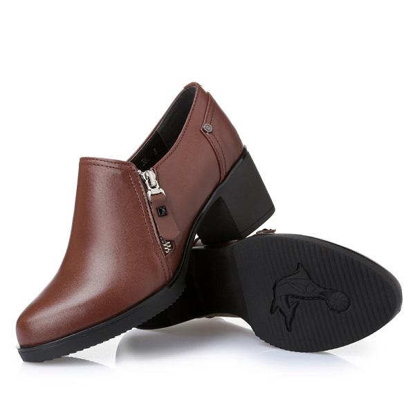 Модная женская обувь AIYUQI из натуральной кожи 2024 Осень Новинка Большой размер 41 42 43 Женская обувь Женские туфли на высоком каблуке Офисная обувь