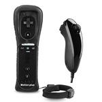 Game Accessories 2 in 1 Motion Plus Remote and Nunchuck Controllers with Vibration Motor for Wii Console