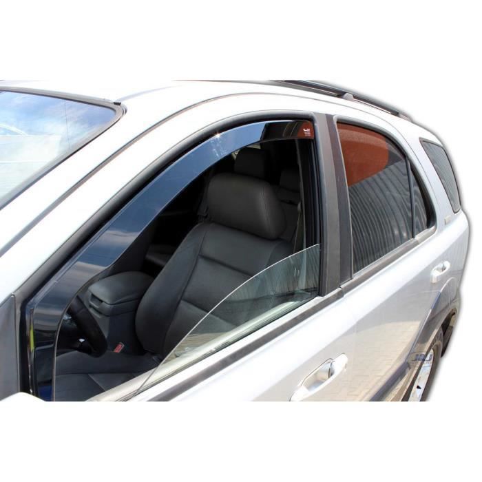 Déflecteurs d'air - J&amp;J AUTOMOTIVE - Kia Sorento 1 - Fumé - Acrylique renforcé - Installation facile